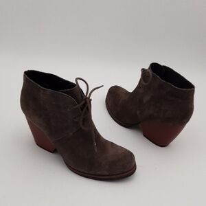 Kors Ease Brown Suede Ankle Boots Festival Rodeo Casual Office Women 7.5M Y2k